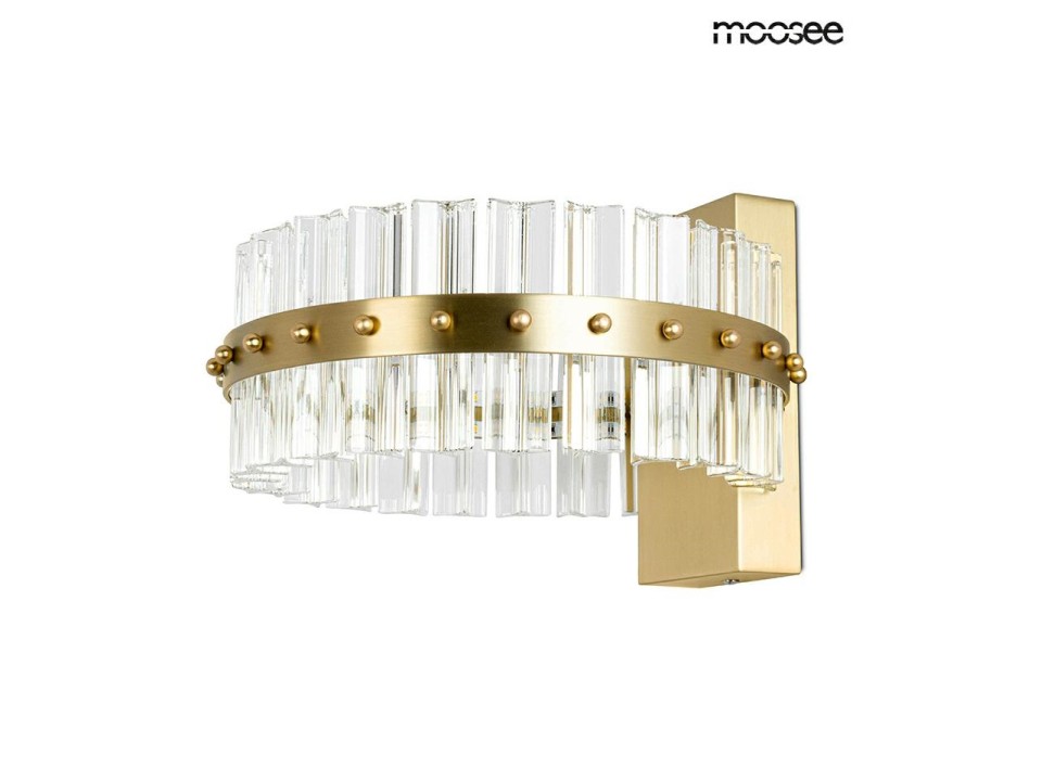MOOSEE lampa ścienna SATURNUS WALL złota - LED, kryształ, stal szczotkowana - Moosee